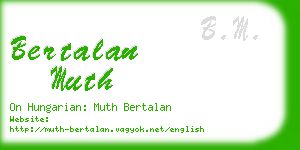 bertalan muth business card